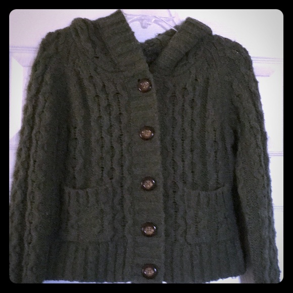 Free People green hooded sweater size medium - Picture 4 of 6